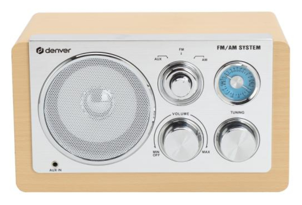 Denver TR-63LW radio Personal Analógica Bamboo, Plata