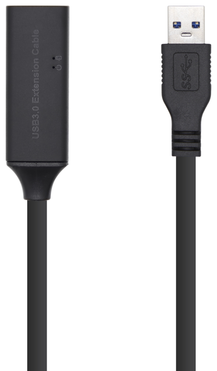 AISENS Cable USB 3.0 Prolongador con amplificador y alim., Tipo A/M-A/H, Negro, 10m