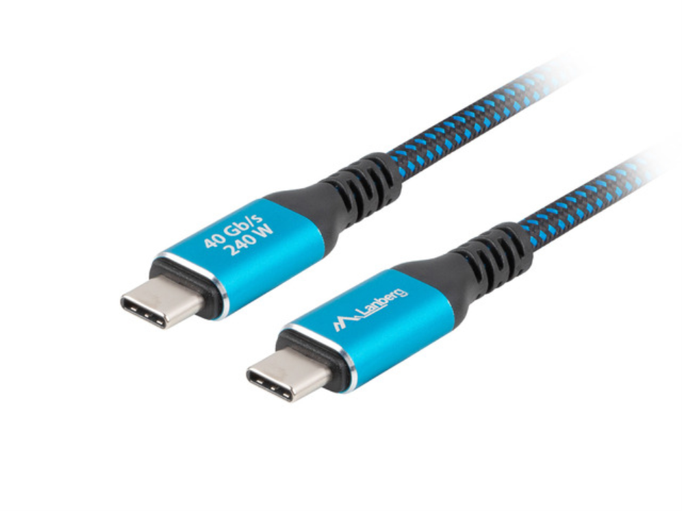 Lanberg CA-CMCM-45CU-0020-BK cable USB USB 3.2 Gen 2 (3.1 Gen 2) 2 m USB C Negro, Azul