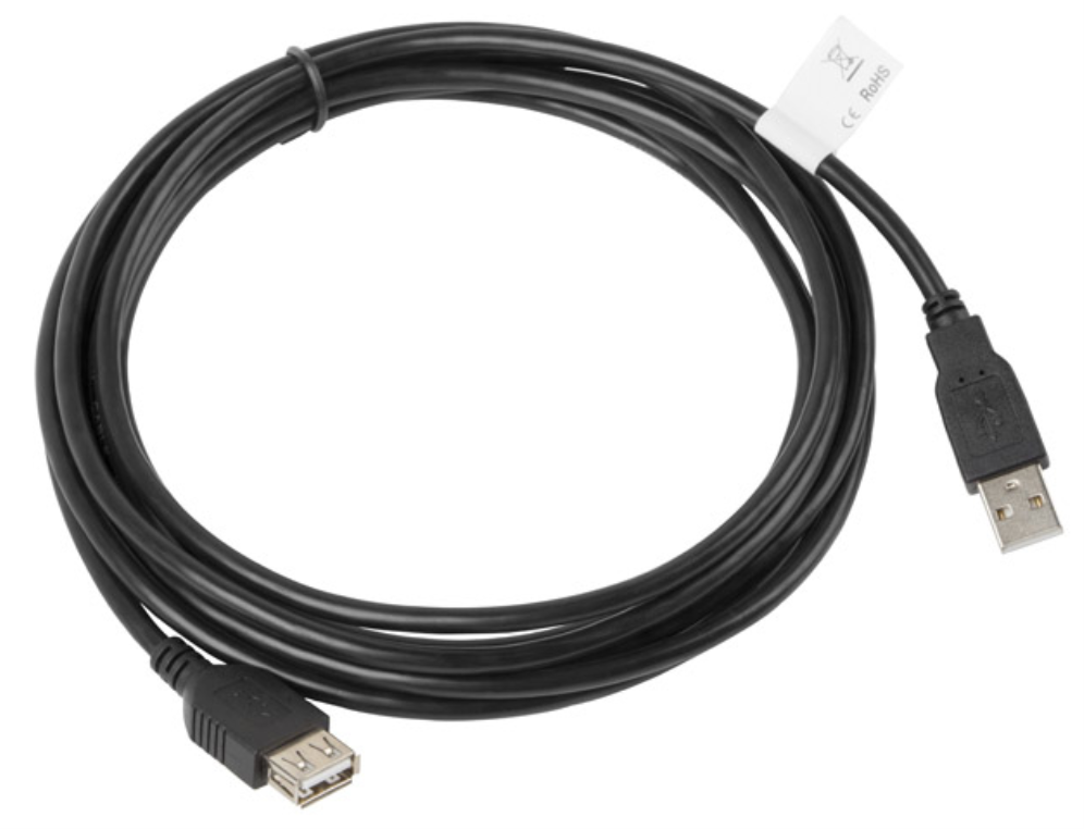 Lanberg CA-USBE-10CC-0030-BK cable USB USB 2.0 3 m USB A 0,48 Gbit/s Negro