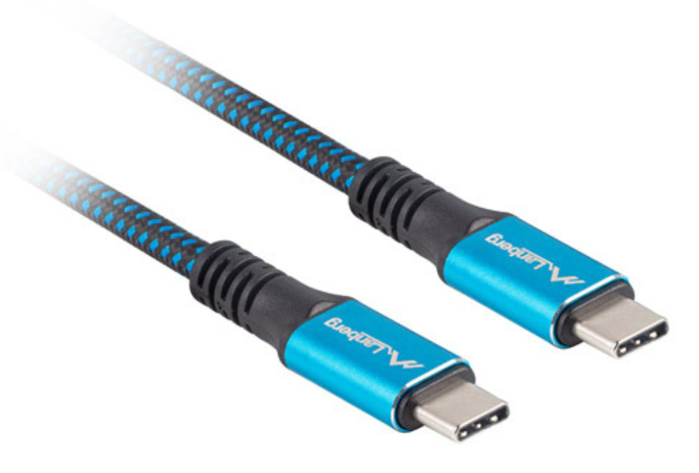 Lanberg CA-CMCM-45CU-0012-BK cable USB USB4 Gen 2x2 0,12 m USB C Negro, Azul