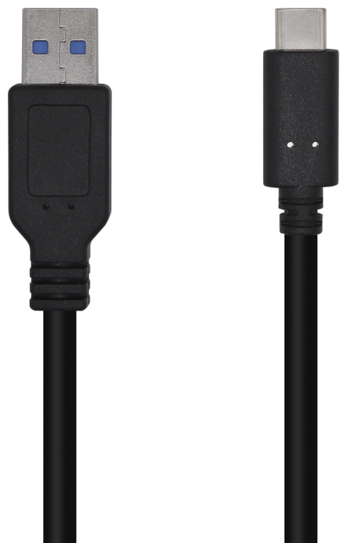 AISENS Cable USB 3.1 Gen 2 10 Gbps 3 A, Tipo C/M-A/M, Negro, 0.5m