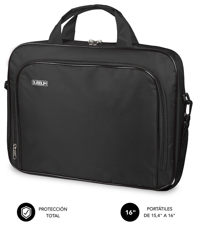 SUBBLIM Maletín Ordenador Oxford Laptop Bag 15,4-16" Black
