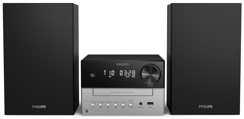 Philips TAM3205M2/77 sistema de audio para el hogar Microcadena de música para uso doméstico 20 W Negro, Plata