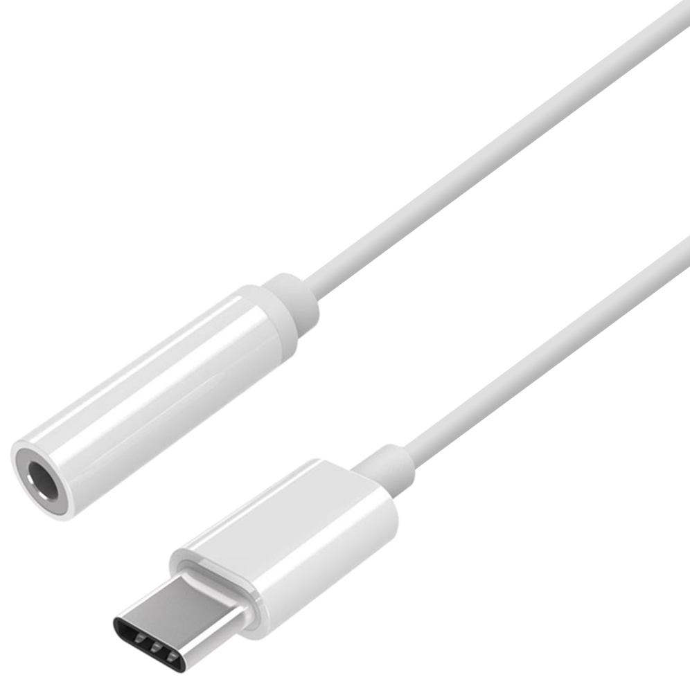 AISENS Conversor USB-C a audio estilo Apple, USB-C/M-Jack 3.5/H, Blanco, 15 cm