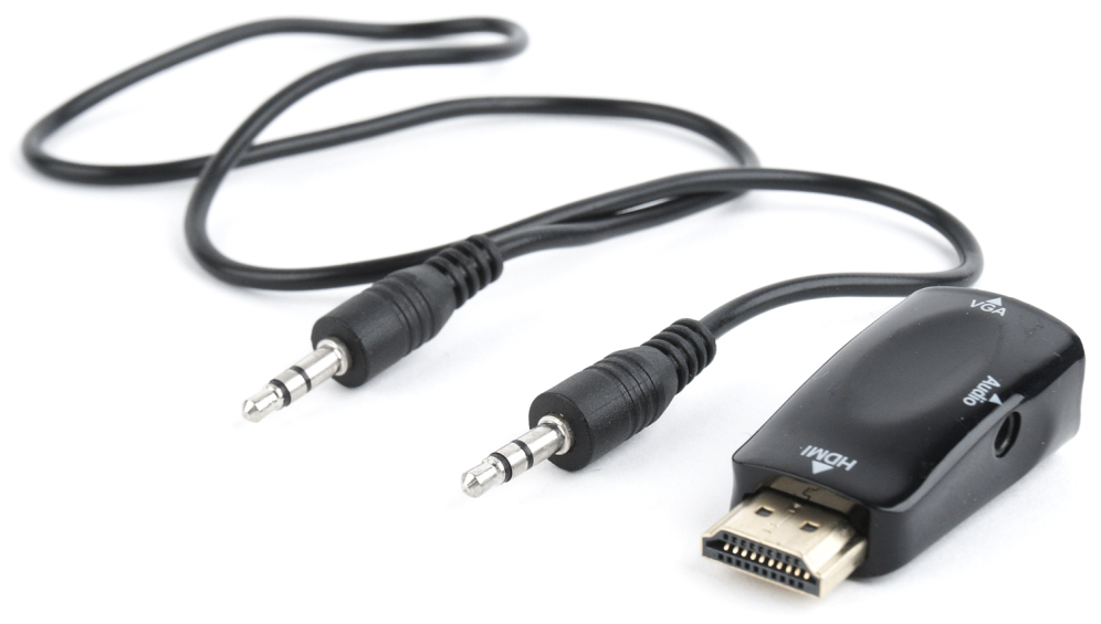 Gembird A-HDMI-VGA-02 cambiador de género para cable VGA (D-Sub) Negro