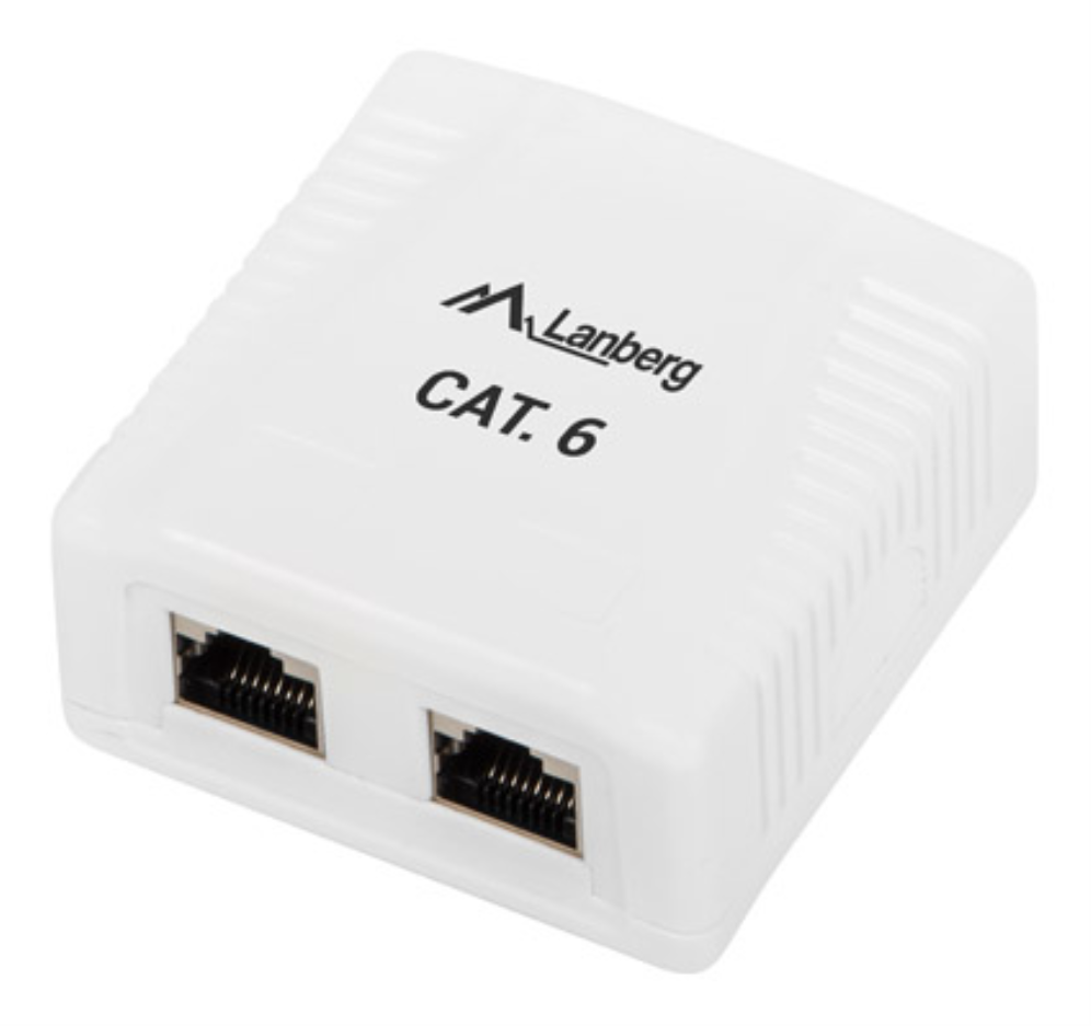 Lanberg OS6-0002-W cambiador de género para cable 2 x RJ-45 Blanco