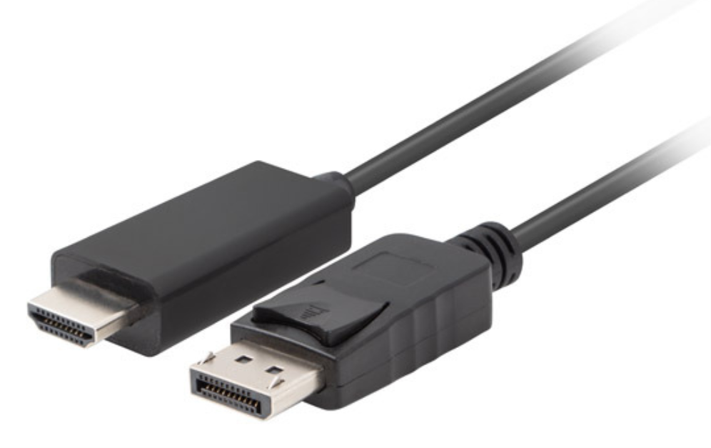Lanberg CA-DPHD-11CC-0018-BK cambiador de género para cable DisplayPort HDMI Negro