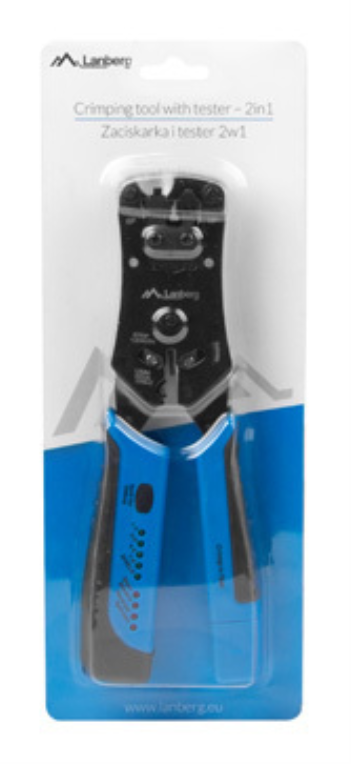 Lanberg NT-0203 crimpadora Herramienta para prensar Negro, Azul