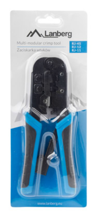 Lanberg NT-0201 crimpadora Herramienta para prensar Negro, Azul