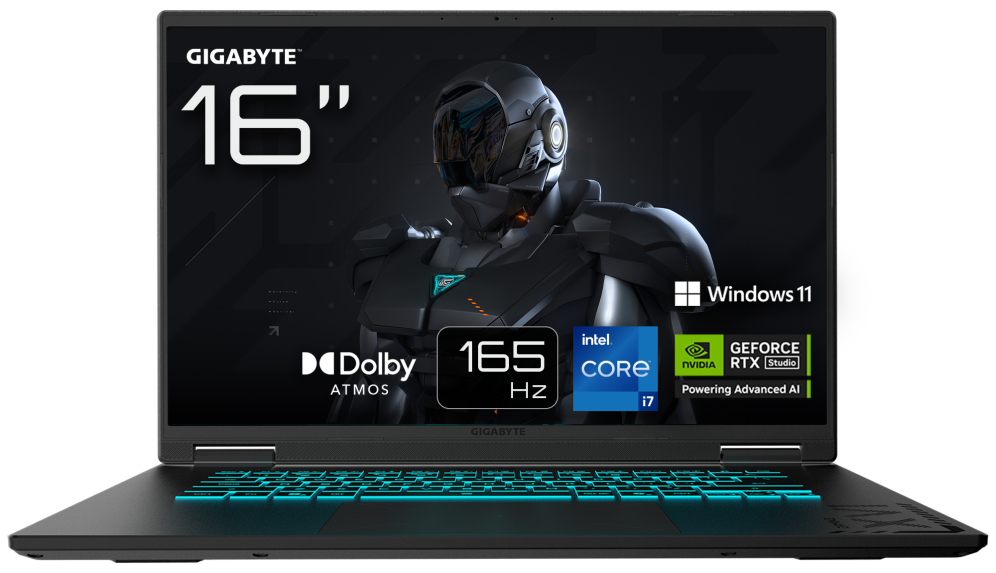 GIGABYTE GAMING A16 CWH Portátil Gaming - 16,0“, 165Hz WUXGA, Intel Core i7-13620H, NVIDIA RTX 5070, 32GB DDR5 5200MHz, 1TB Gen4 SSD, Win 11 Home, Garantía de 2 años, Dolby Atmos, GAMING A16 CWHI3ES864SH