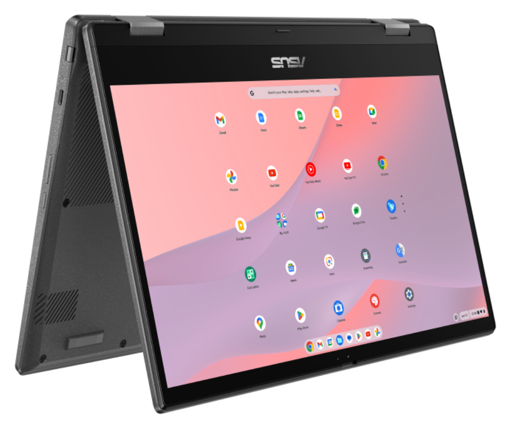 ASUS Chromebook CM14 Flip CL1402FM2A-EC0224 - Ordenador Portátil 14" Full HD (MediaTek Kompanio 520, 8GB RAM, 128GB eMMC, ARM Mali-G52 MC2, ChromeOS) Gris Gravidad - Teclado QWERTY español