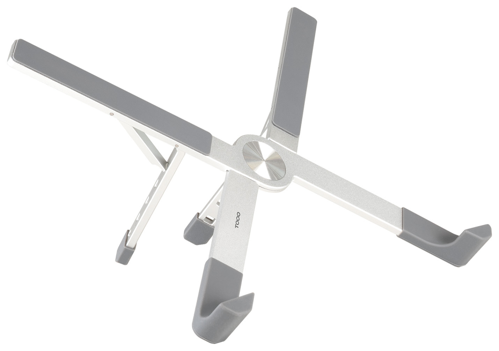 TooQ Soporte elevador plegable de aluminio para portátiles, Plata