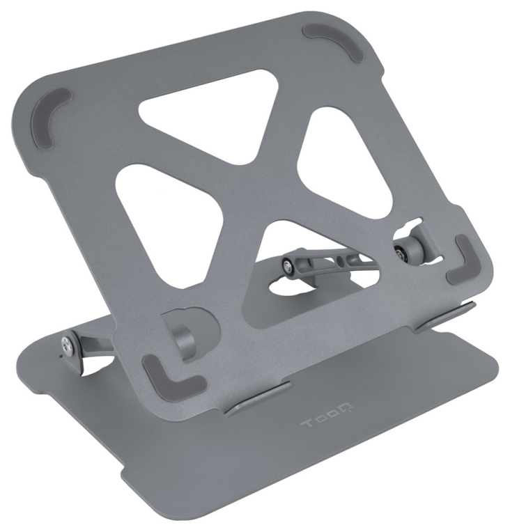 TooQ Soporte Elevador de Aluminio Ajustable Ergonómico para Portátiles, Gris
