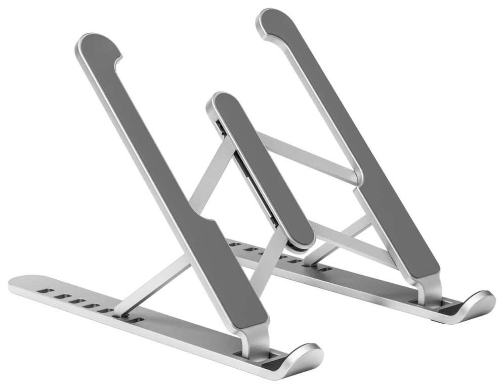 AISENS Soporte De Sobremesa Ajustable Para Portatil / Tablet, Plata