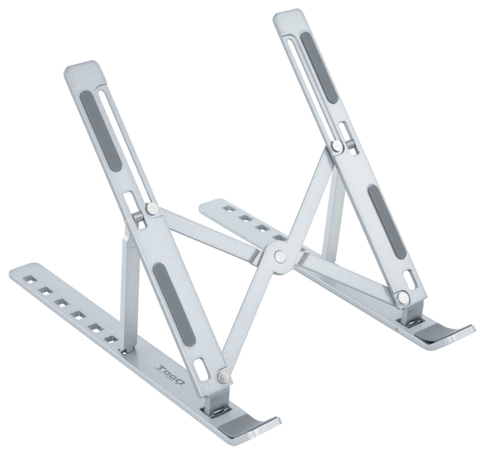 TooQ Soporte Elevador para Portátiles, Tablets, Móviles y Libros, Plata