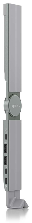 AISENS Soporte de Sobremesa Ajustable Para Portail / Tablet Con USB-C Docking 4 en 1, Gris