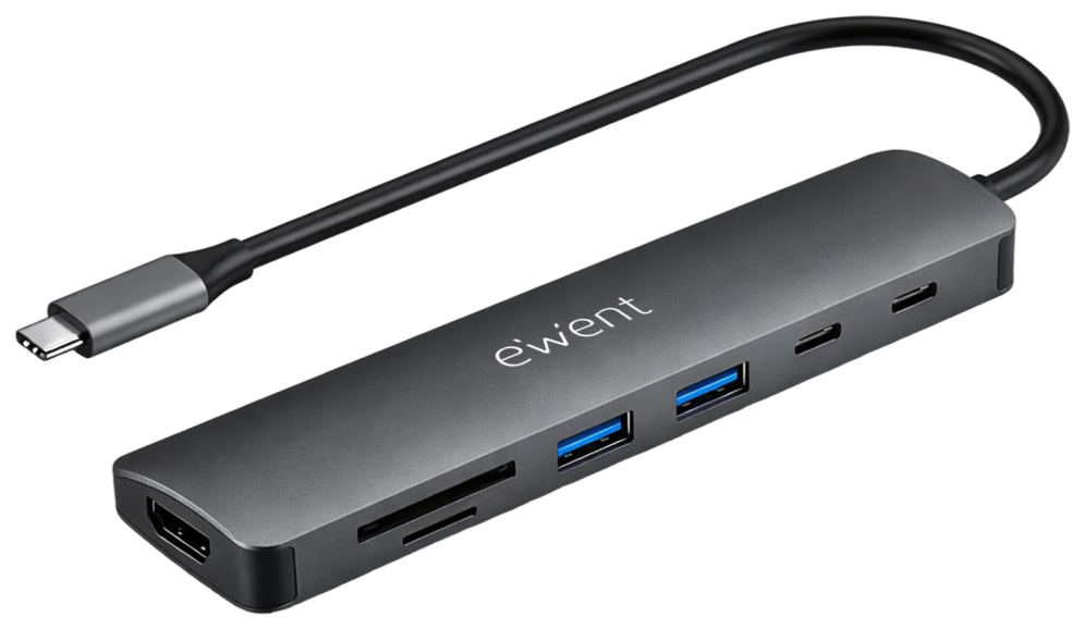 Ewent EW1152 base para portátil y replicador de puertos Alámbrico USB 3.2 Gen 1 (3.1 Gen 1) Type-C Gris