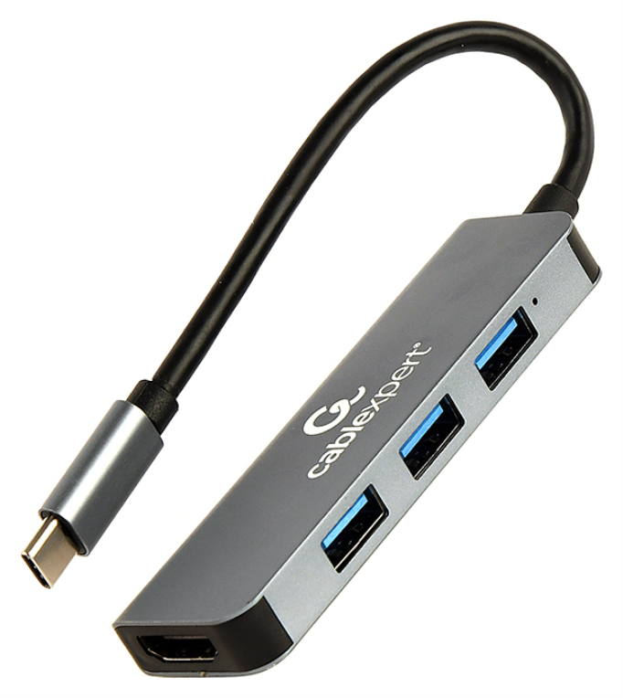 Gembird A-CM-COMBO2-01 base para portátil y replicador de puertos USB 3.2 Gen 1 (3.1 Gen 1) Type-C Gris