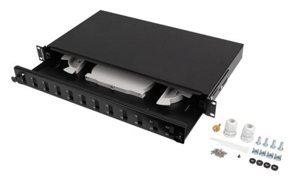 Lanberg FOP1-12SD-LQB panel de parcheo 1U