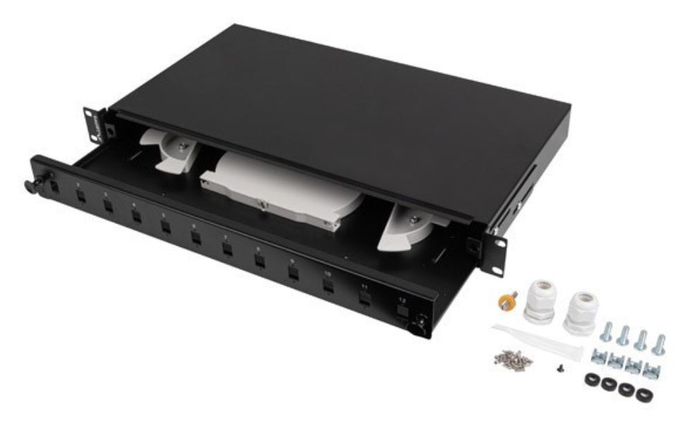 Lanberg FOP1-12SS-LDB panel de parcheo 1U