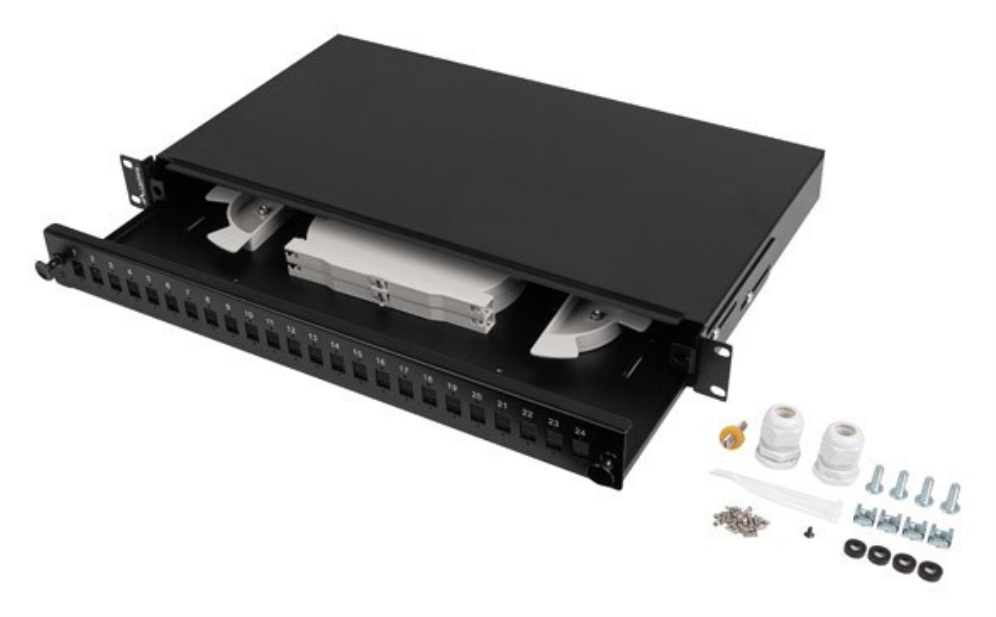 Lanberg FOP1-24SS-LDB panel de parcheo 1U