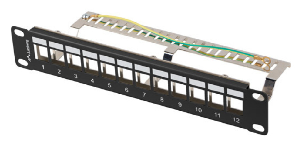 Lanberg patch panel blank 12 port 1U 10 ftp for keystone modules black v2
