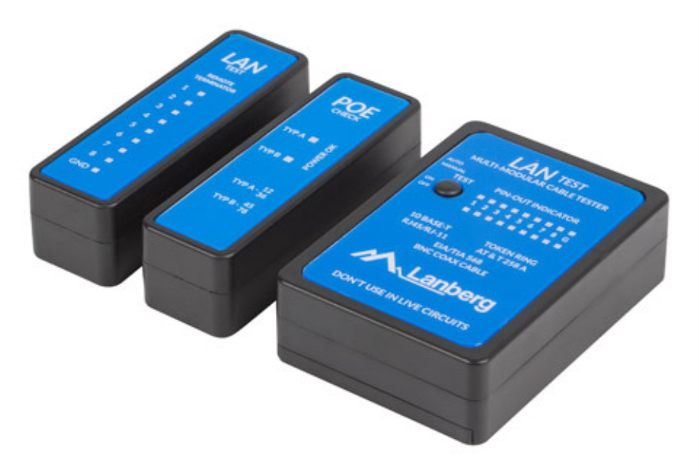 Lanberg NT-0404 comprobador de cables de red Comprobador de alimentación PoE Negro, Azul