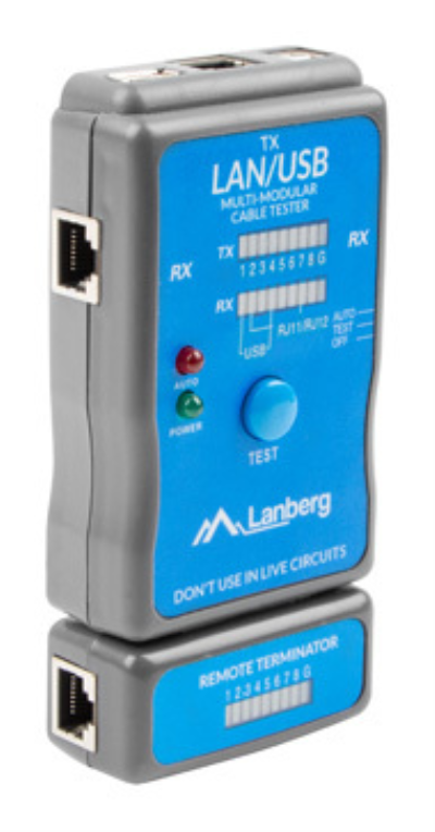 Lanberg NT-0403 comprobador de cables de red Comprobador de alimentación PoE Azul