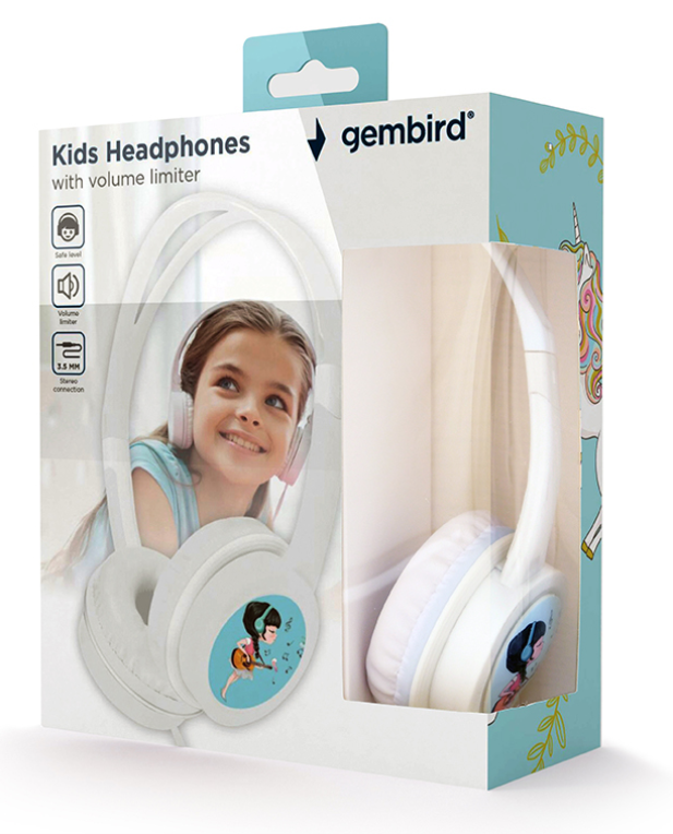 Gembird MHP-JR-W auricular y casco Auriculares Alámbrico Diadema Música Blanco