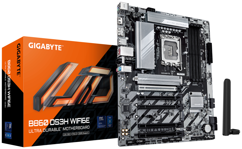 GIGABYTE B860 DS3H WIFI6E placa base Intel B860 LGA 1851 (Socket V1) ATX