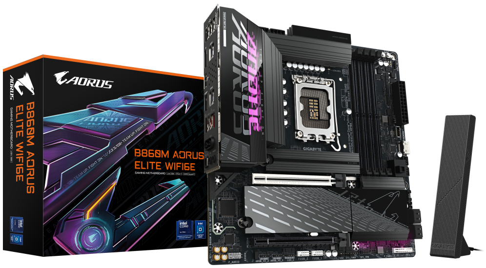 GIGABYTE B860M AORUS ELITE WIFI6E Intel B860 LGA 1851 (Socket V1) micro ATX