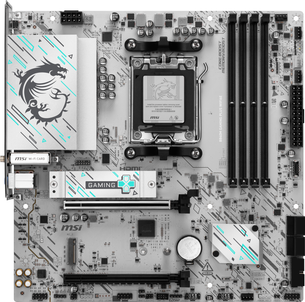 MSI B840M GAMING PLUS WIFI6E placa base AMD B840 Zócalo AM5 micro ATX