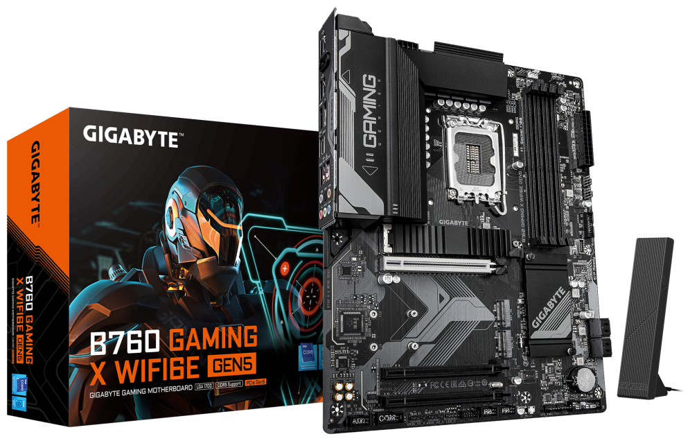GIGABYTE B760 GAMING X WIFI6E GEN5 Placa Base – Compatible con procesadores Intel Core 14ª generación, VRM de 8+1+1 fases, hasta 5600 MHz DDR5, 3 x M.2 PCIe 4.0, Wi-Fi 6E, LAN 2.5 GbE, USB 3.2 Gen 2
