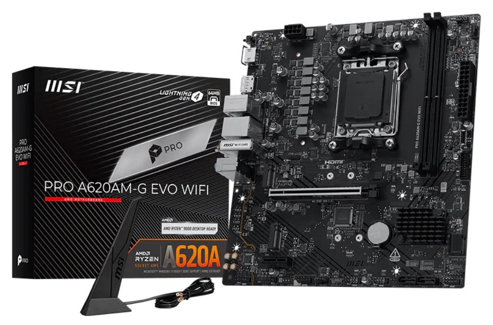 MSI Pro A620AM-G EVO WIFI AMD A620A Zócalo AM5 micro ATX