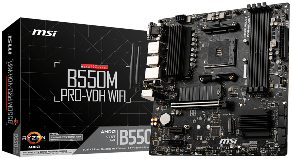 MSI B550M PRO-VDH WIFI placa base AMD B550 Zócalo AM4 micro ATX