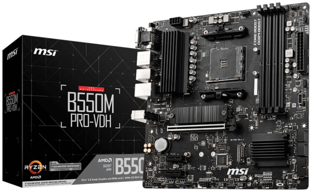 MSI B550M PRO-VDH placa base AMD B550 Zócalo AM4 micro ATX