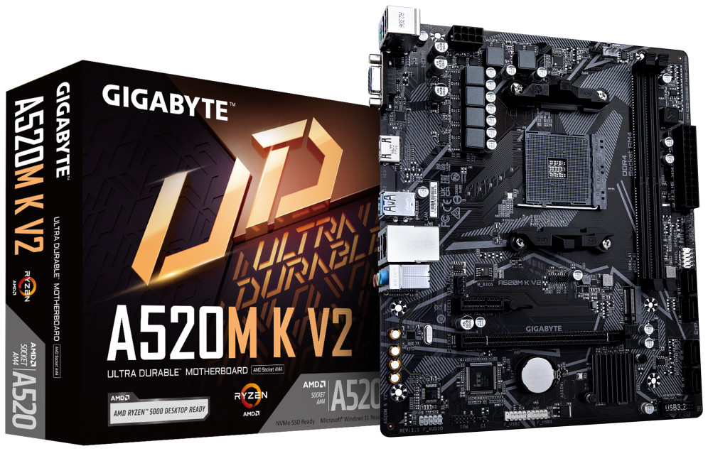 GIGABYTE Placa base A520M K V2