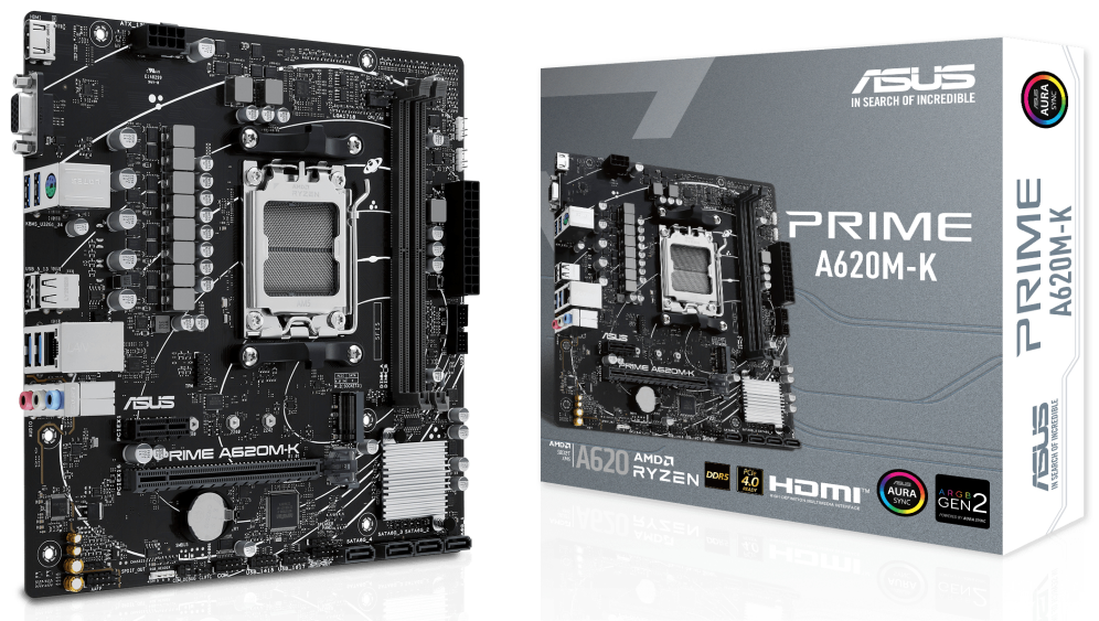 ASUS PRIME A620M-K AMD A620 Zócalo AM5 micro ATX