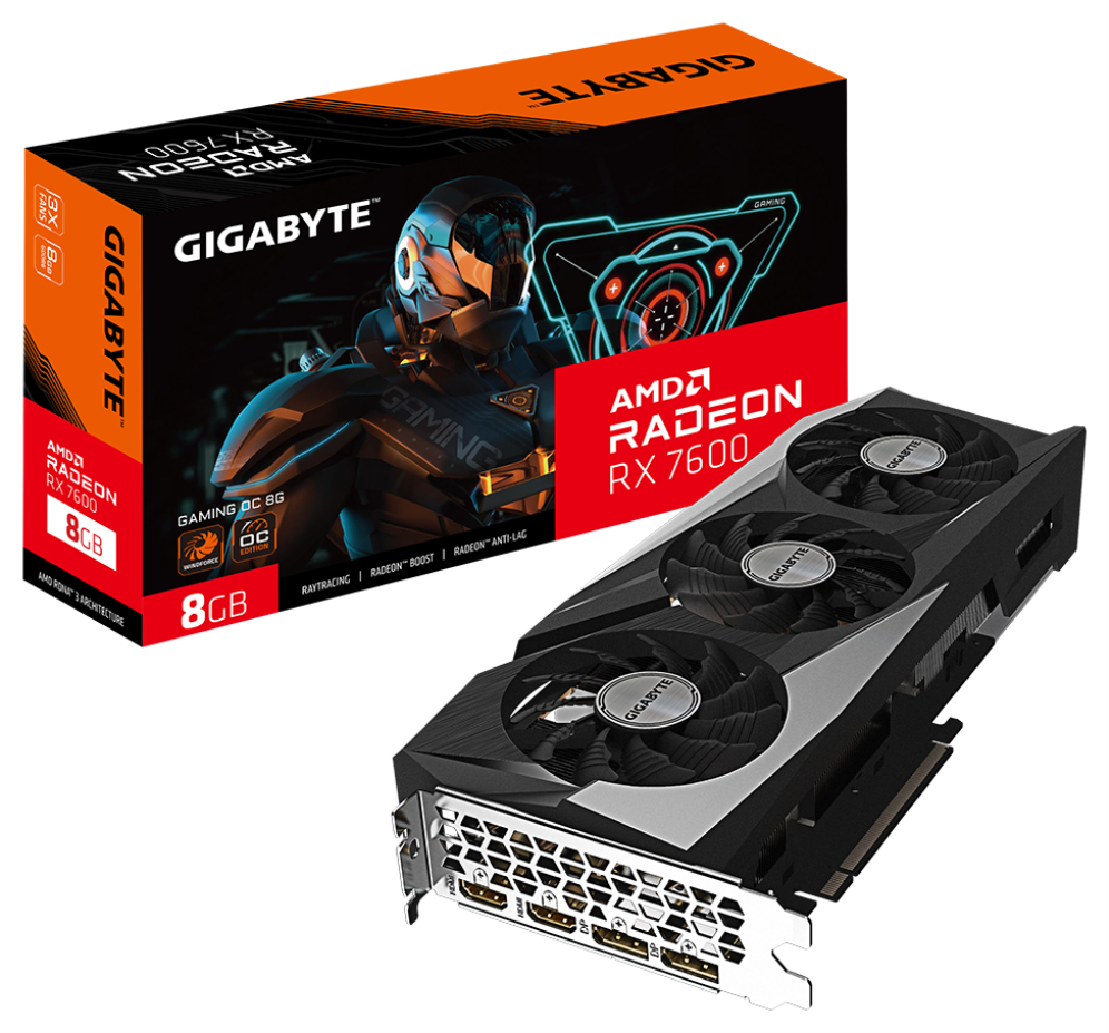GIGABYTE GAMING Radeon RX 7600 OC 8G AMD 8 GB GDDR6