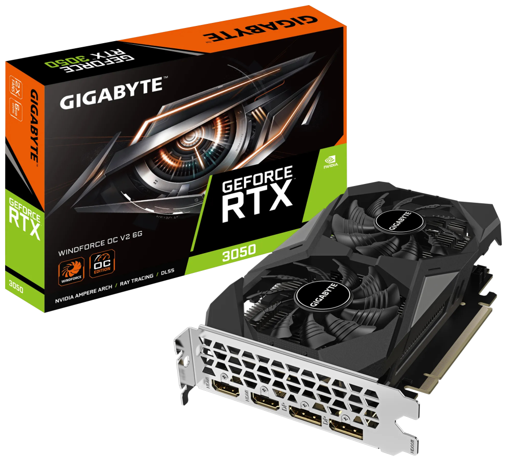 GIGABYTE GeForce RTX 3050 WINDFORCE OC V2 6G NVIDIA 6 GB GDDR6