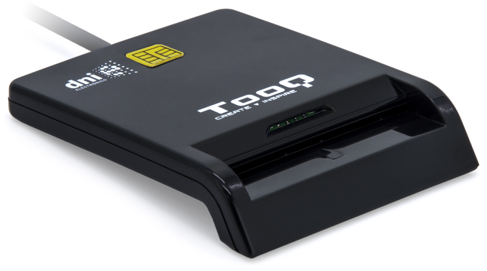 TooQ Lector de Tarjetas Inteligentes DNIe SIM USB-C, Negro