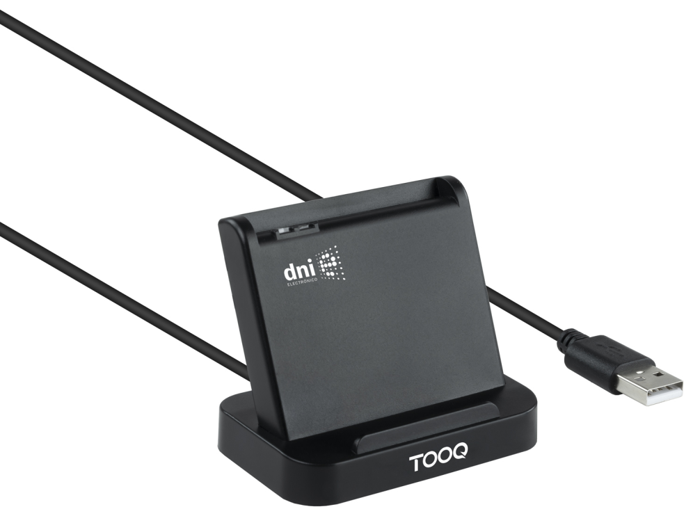 TooQ Lector de Tarjetas Inteligentes DNIe VISION USB 2.0, Negro