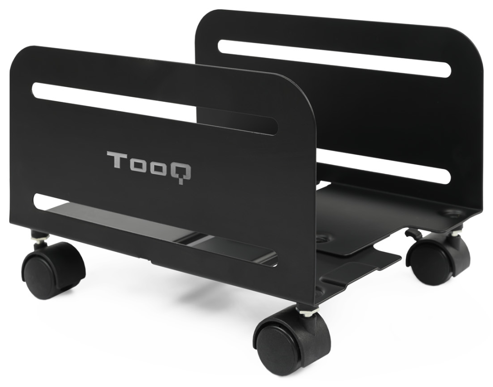 TooQ Soporte metálico para CPU de suelo con ruedas