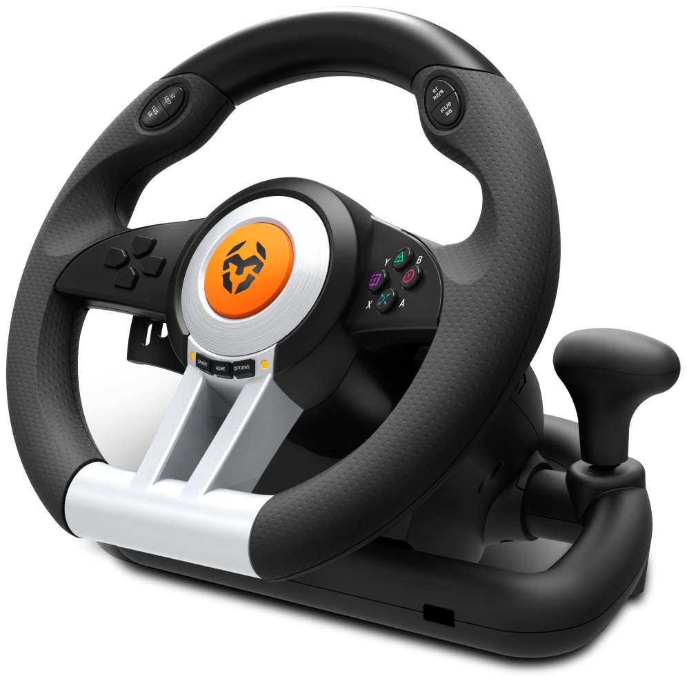 Krom K-Wheel Negro USB Volante + Pedales Analógico/Digital PlayStation 4, Playstation, Playstation 3, Xbox One
