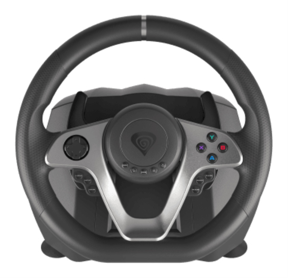 GENESIS Seaborg 400 Negro, Plata USB Volante + Pedales Nintendo Switch, PC, PlayStation 4, Playstation 3, Xbox 360, Xbox One, Xbox One S, Xbox One X