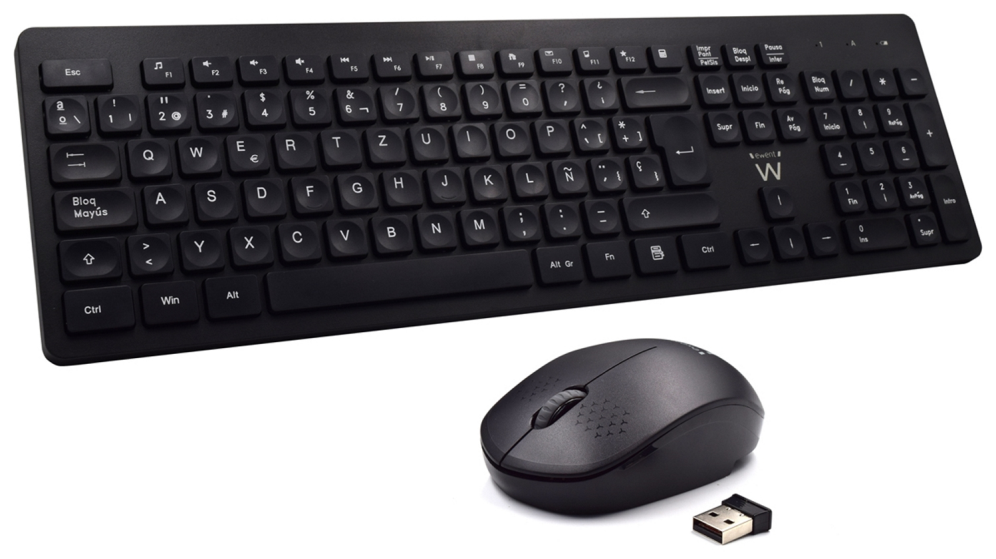 Ewent EW3256 teclado Ratón incluido Universal RF inalámbrico QWERTY Español Negro