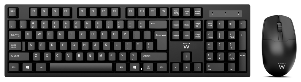 Ewent EW3281 teclado Ratón incluido Universal RF inalámbrico QWERTY Español Negro