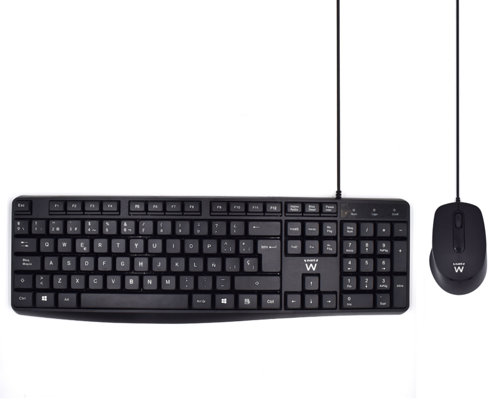 Ewent EW3006 teclado Ratón incluido Oficina USB QWERTY Español Negro