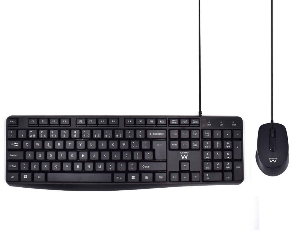 Ewent EW3007 teclado Ratón incluido Oficina USB QWERTY Portugués Negro